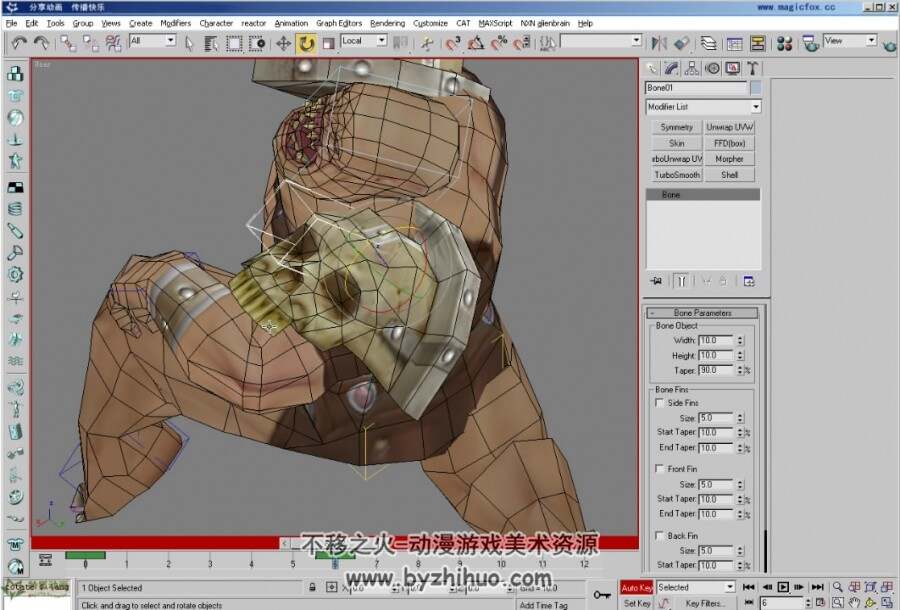 3ds Max 角色骨骼和动画制作技法图文&视频教程合集