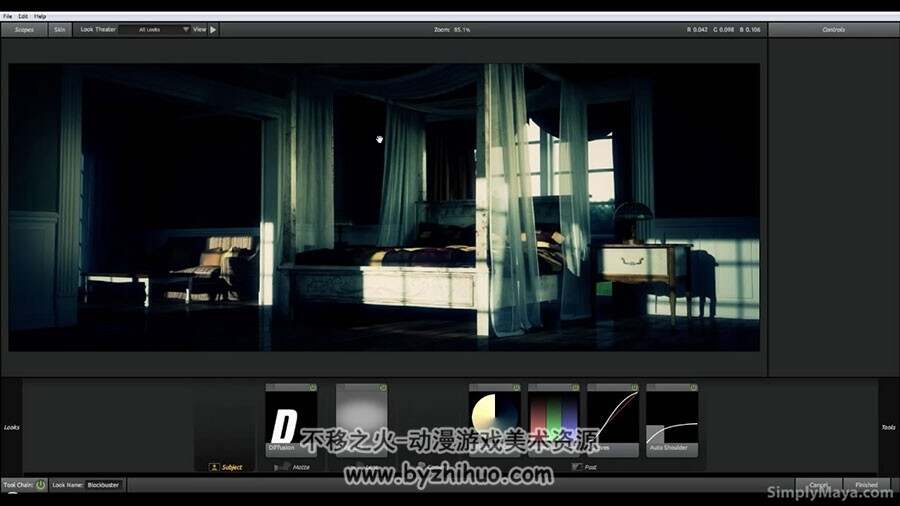 Maya  VRay 3 卧室照明和渲染视频教程