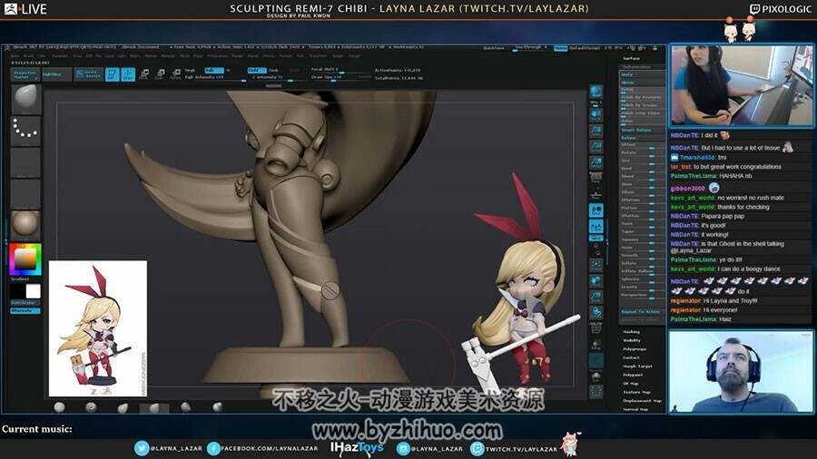 zbrush 卡通Q版角色手办雕刻视频教程