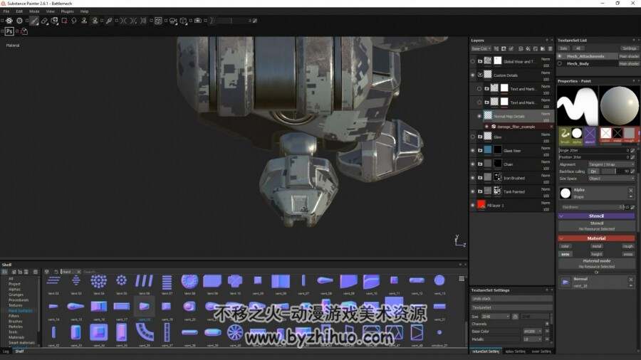 3DS MAX Substance Painter 机甲机器人战士视频教程