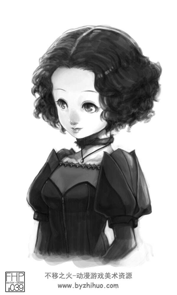 黑白人物肖像插画图集分享 60P