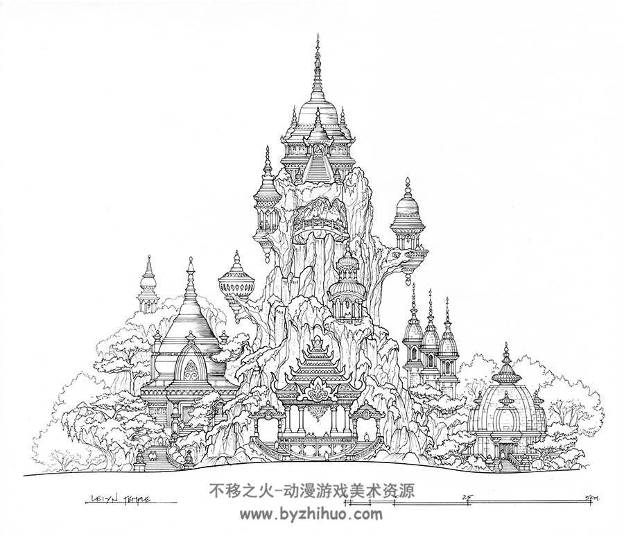 各式建筑线稿图包分享 79P