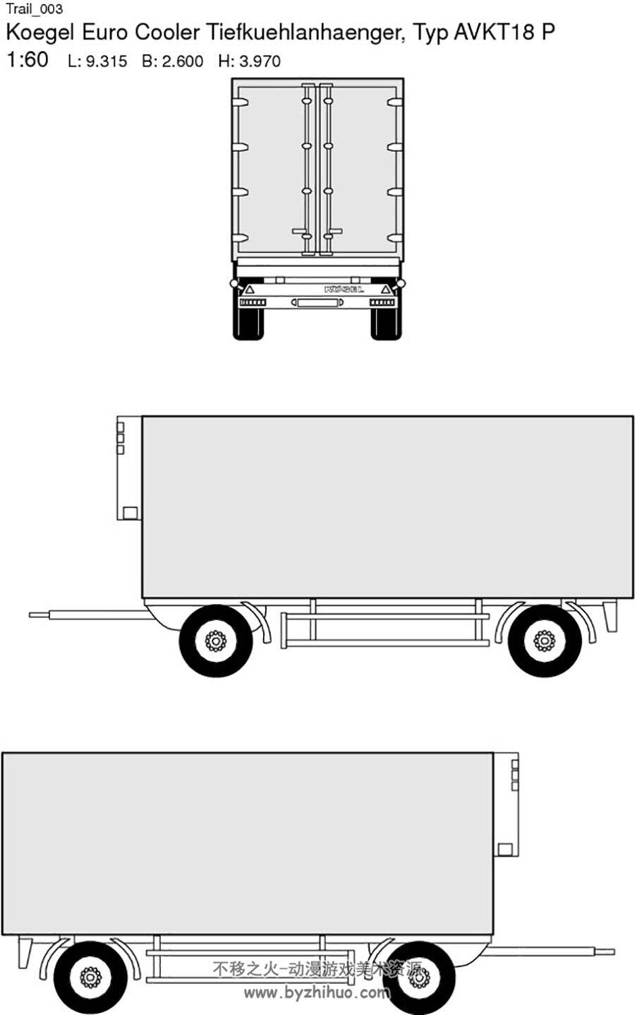 卡车 货车 货箱 车厢 三视图线稿图包参考 78P