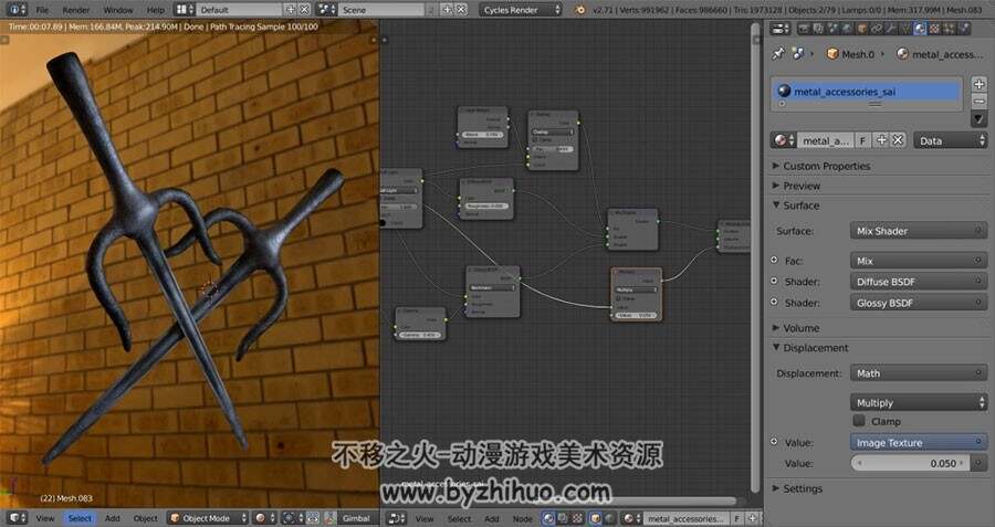 CINEMA 4D  Blender忍者材质渲染视频教程