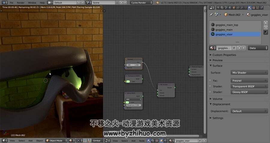 CINEMA 4D  Blender忍者材质渲染视频教程