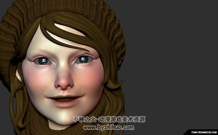 ZBrush 雕刻毛衣少女雕刻视频教程