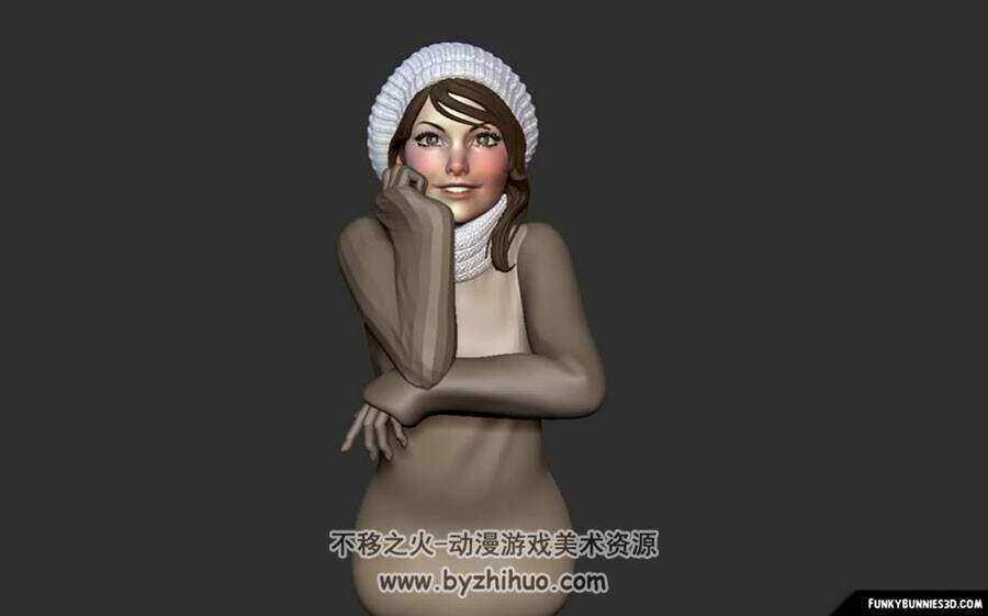 ZBrush 雕刻毛衣少女雕刻视频教程
