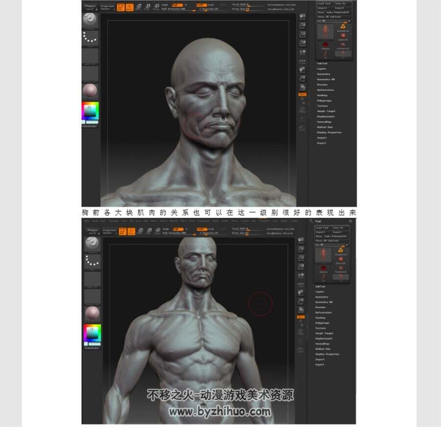 ZBrush 男标准人体雕刻教程