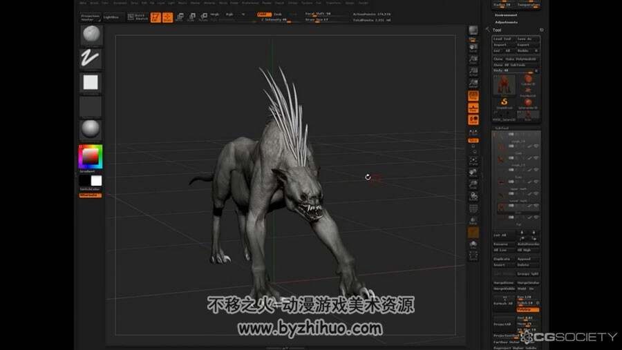 ZBrush 灵长类怪物和四足怪物雕刻视频教程