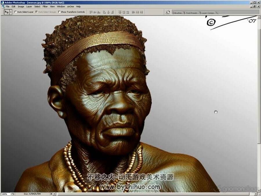 ZBrush 非洲老年妇女模型雕刻视频教程