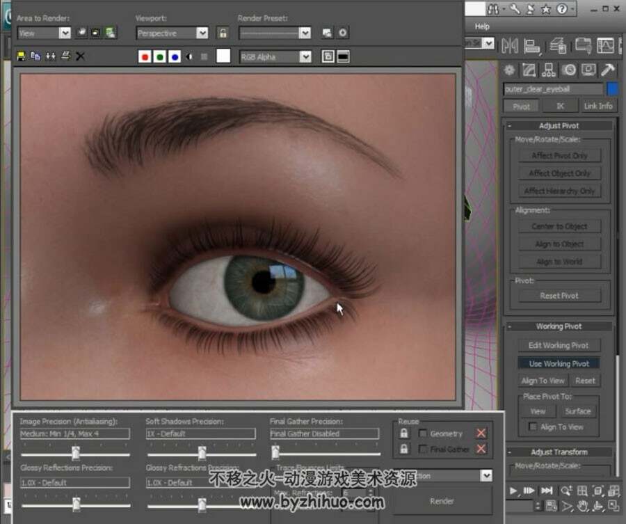 3Ds Max & PS 眼睛贴图绘制视频教程