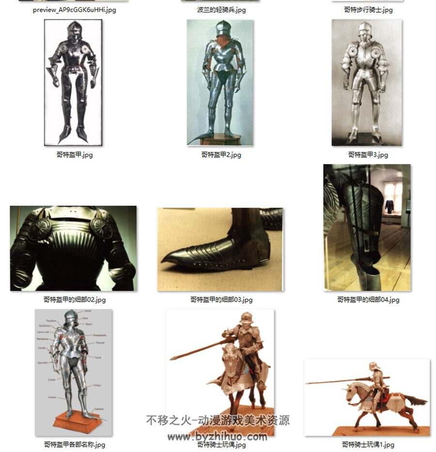 中世纪欧洲铠甲素材参考合集 393P