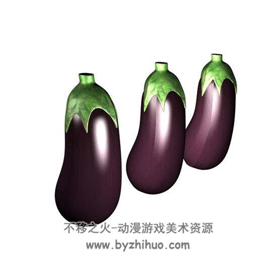 蔬菜之Eggplant 茄子 C4D模型