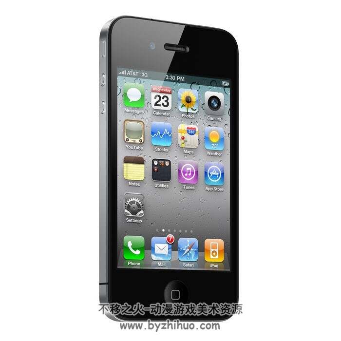 现代电子设备 Apple iPhone 4 C4D模型