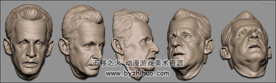 ZBrush雕刻的头部视图参考图集 36P