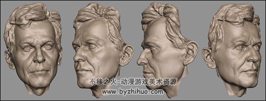 ZBrush雕刻的头部视图参考图集 36P