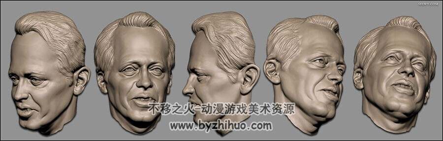 ZBrush雕刻的头部视图参考图集 36P