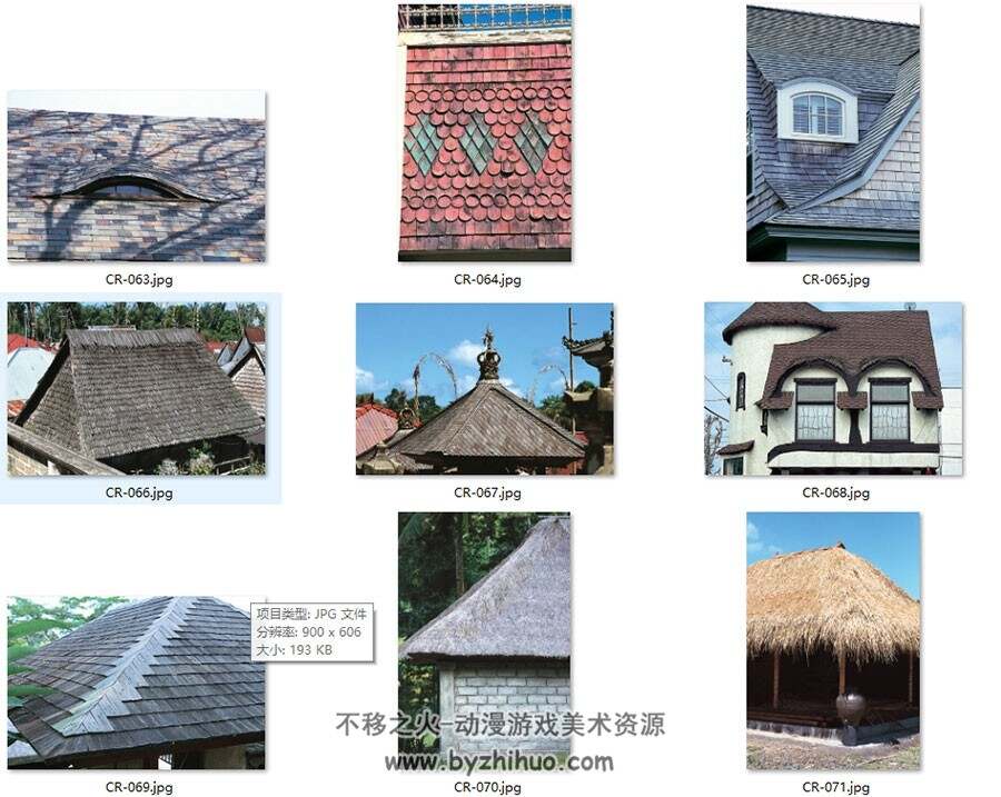 各种墙壁瓦片屋顶材质贴图及参考照片合集 299P