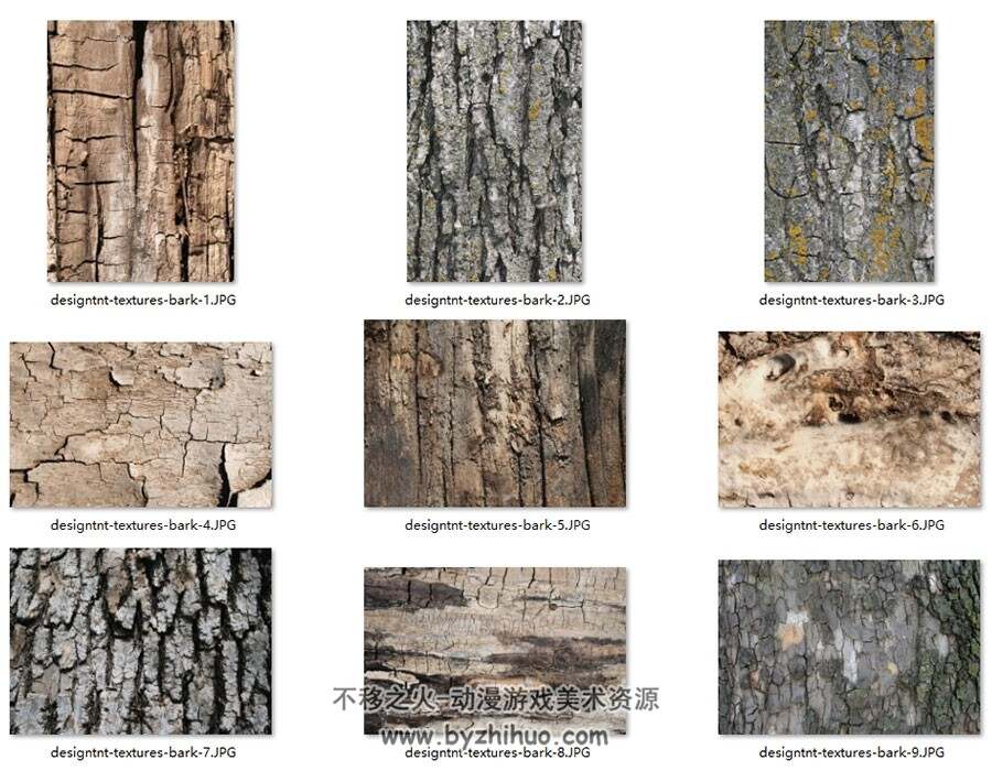 树皮和木纹材质素材贴图合集 29P