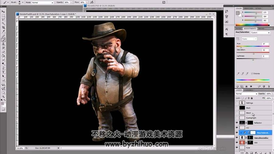 ZBrush 雕刻矮人牛仔视频教程