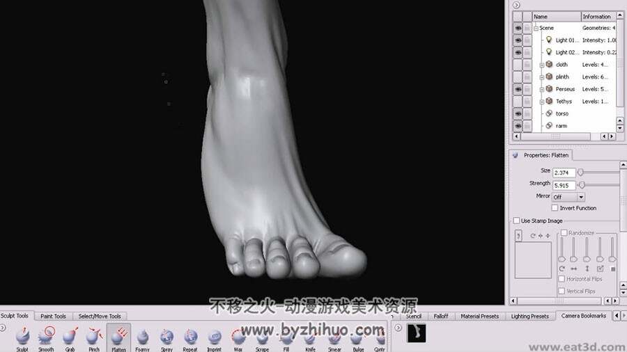 ZBrush 雕像肌肉纹理雕刻视频教程