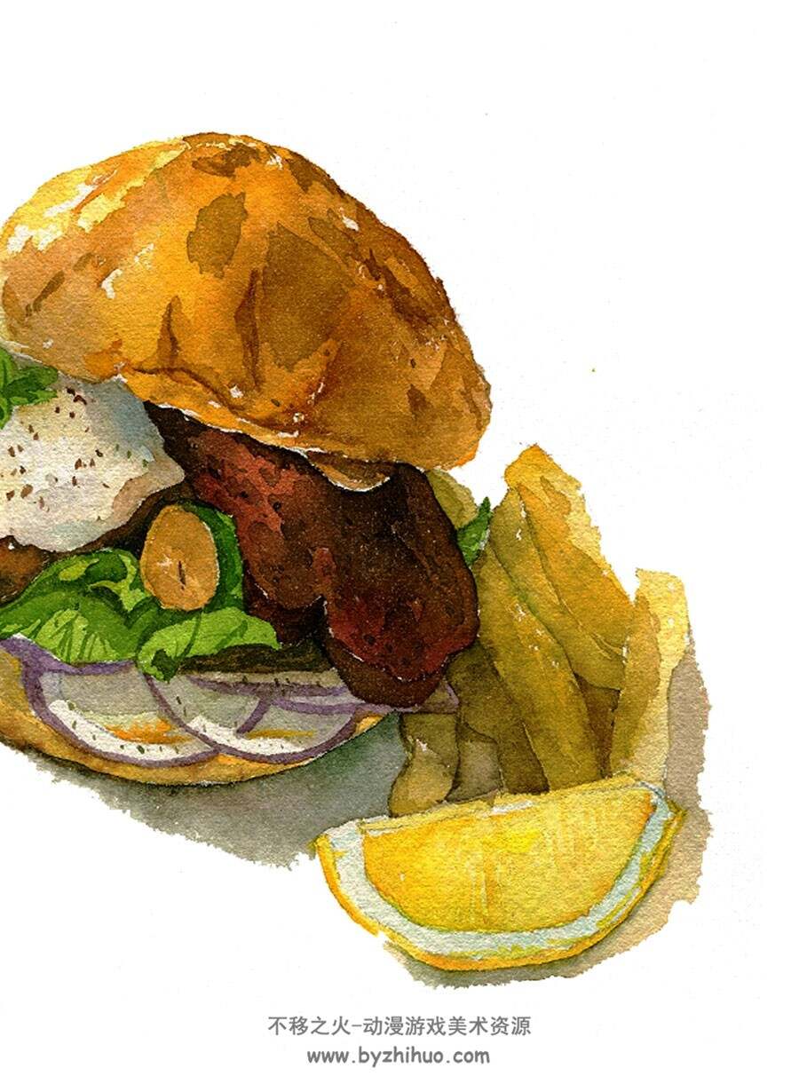 细致的食物手绘插画+插画教程图包分享