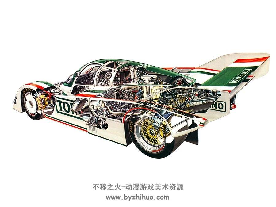 赛车机械模型 透视手绘图集 321P