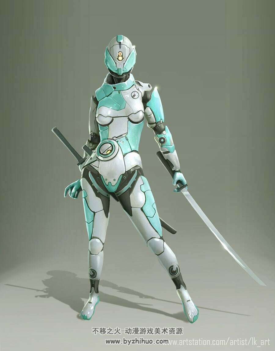 游戏角色素材 科幻机甲士兵佣兵角色图包分享 6040p