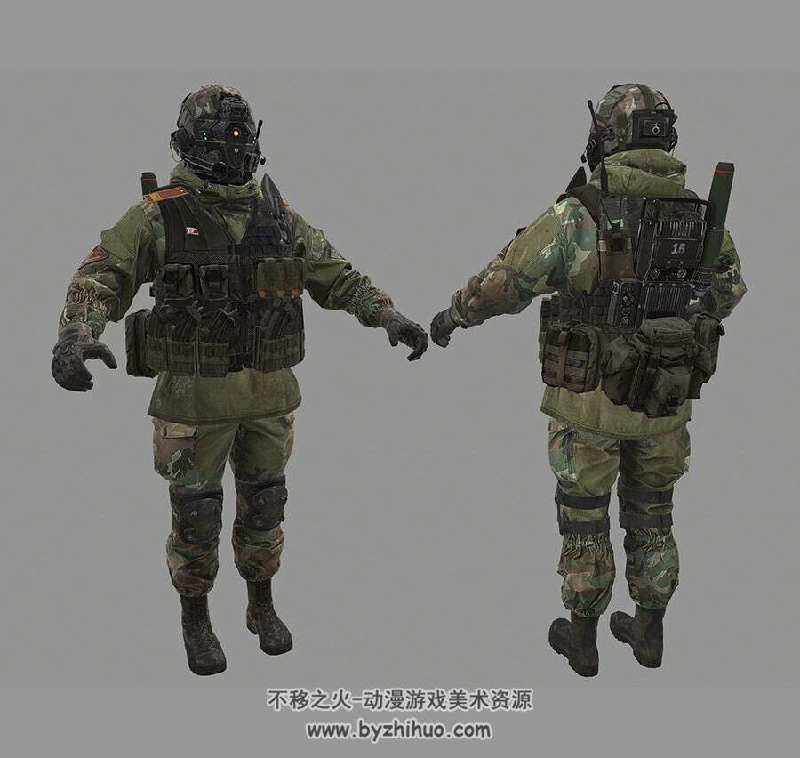 次世代士兵军人满装备模型