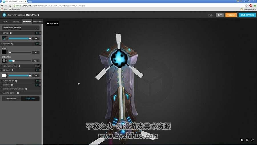 PS/3DS Max/3DCoat/Sketchfab 制作科幻巨剑武器视频教程