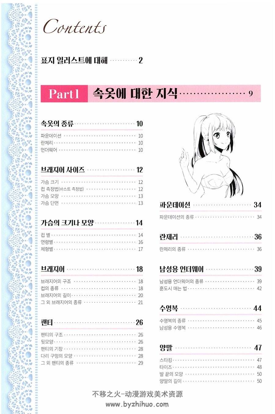 한국어판 下着の描き方 少年少女内衣裤绘制教程