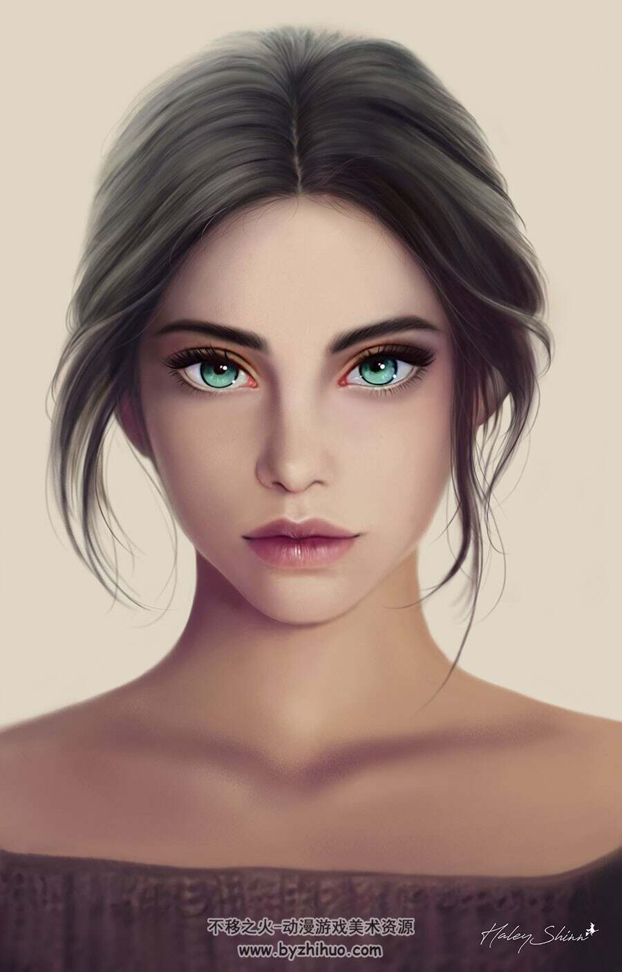 画师 haley 人物肖像插画图集赏析 45P