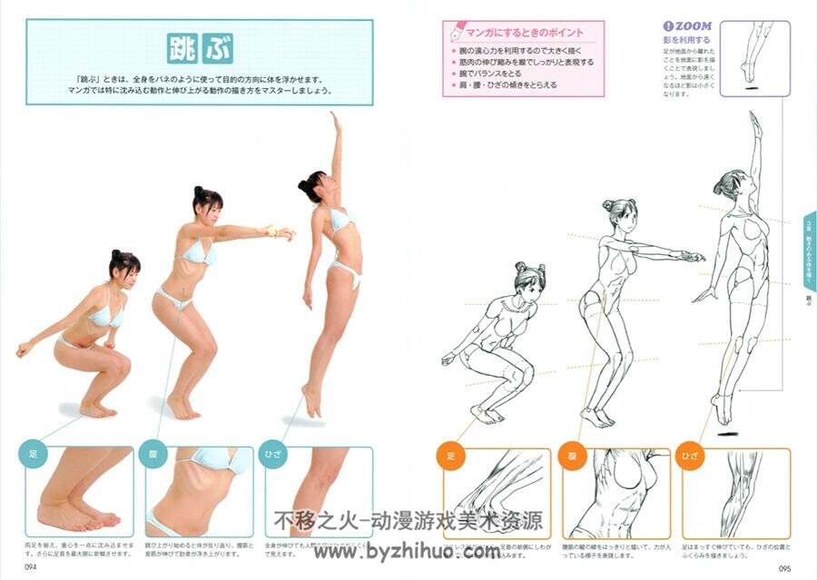 参照男女模特绘制卡通角色动作教程 161P