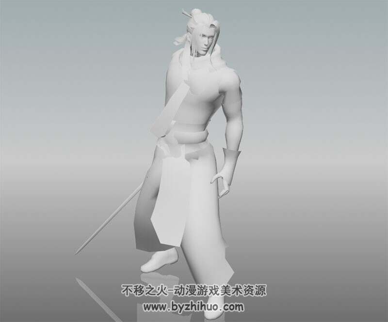 一组帅气的剑法 中式古代男性MAX模型