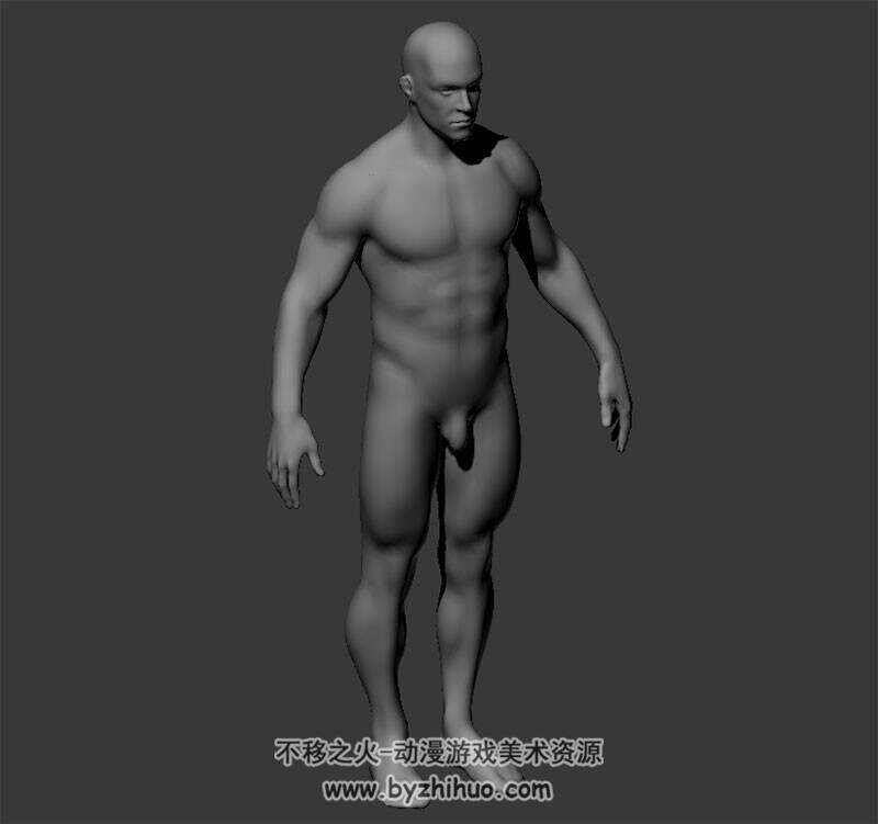 高精男子人体解剖 OBJ模型 体态相当不错了