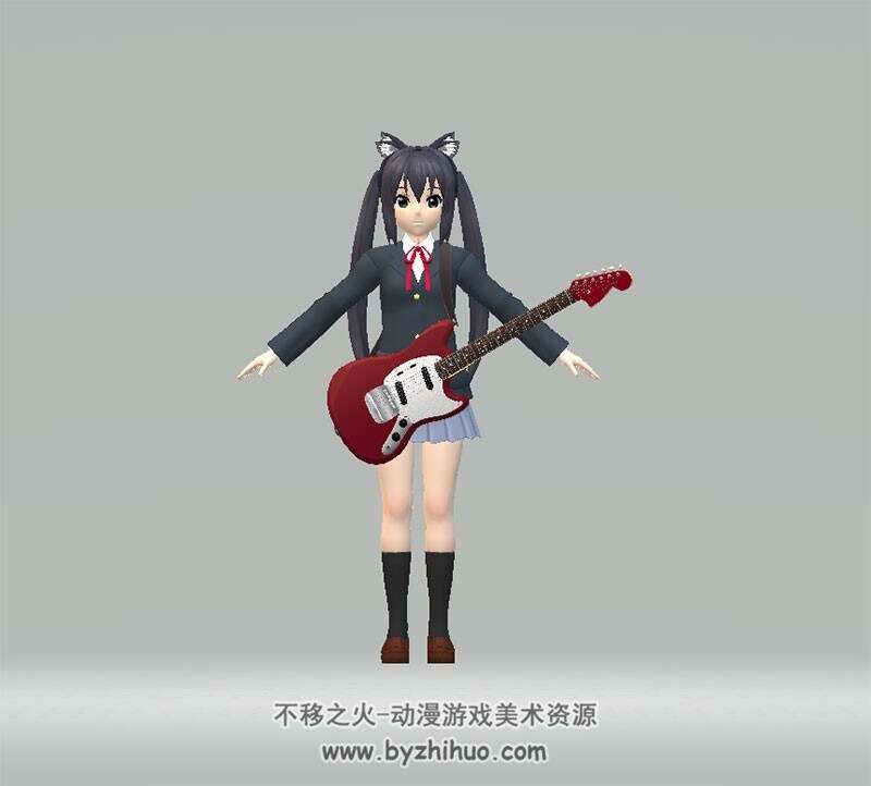 日系音乐少女 FBX模型