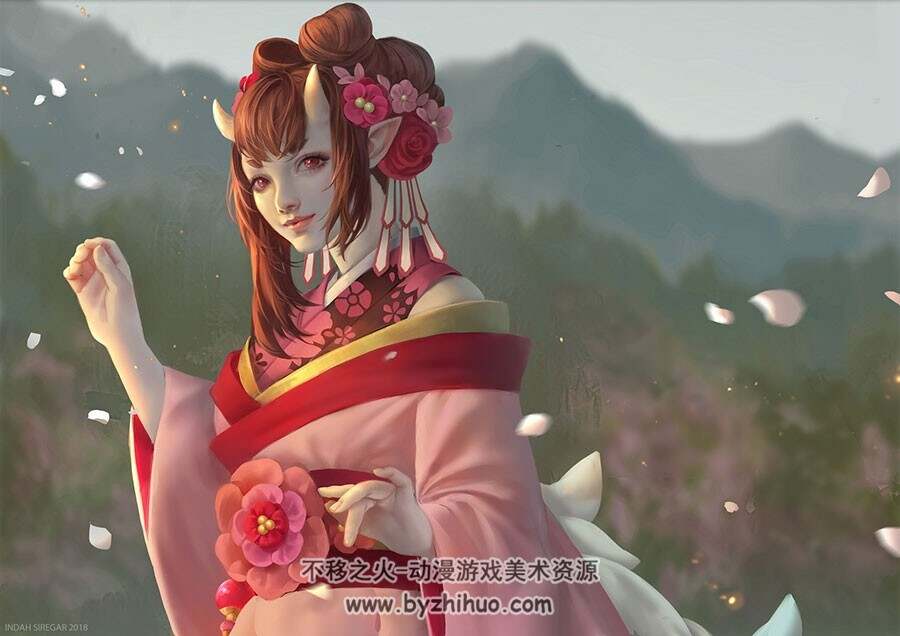 indahsiregar 含线稿的插画赏析 75P