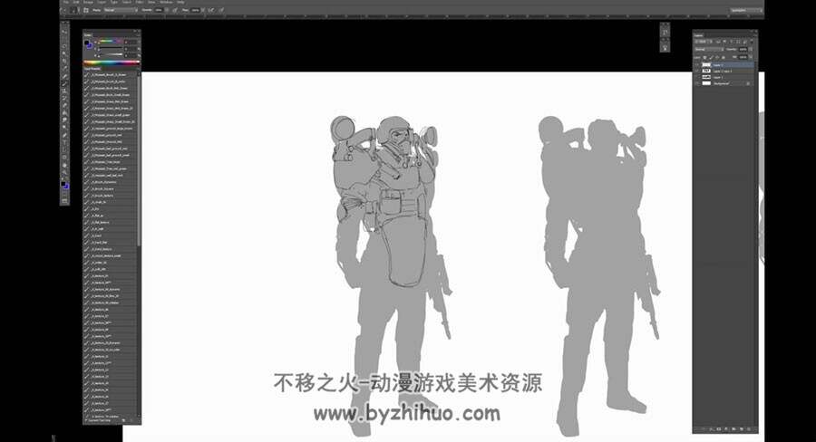科幻风格男战士铠甲绘制方法