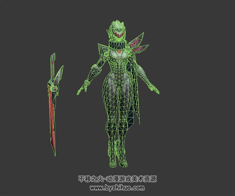 科幻风紧身衣白发女战士剑姬
