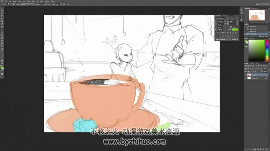 卡通精灵美女CG插画详细视频教程
