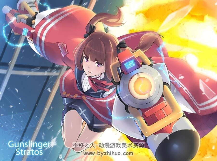 枪神斯托拉塔斯/Gunslinger Stratos 插画壁纸图包 88P