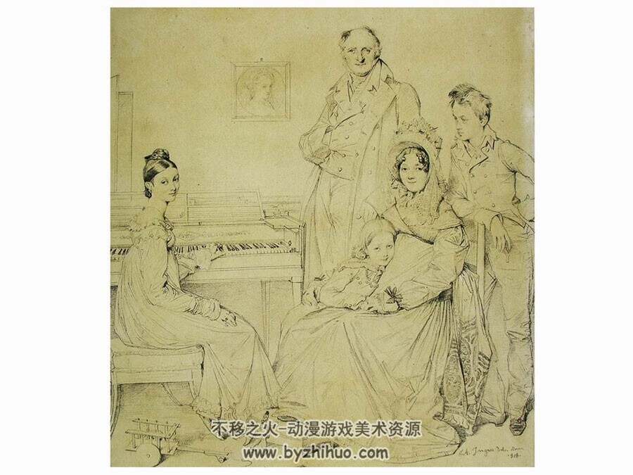 法国画家 安格尔Jean Auguste Dominique Ingres素描和油画合集