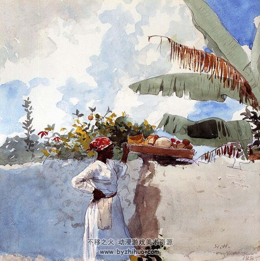 美国风景画家/插画家 Winslow Homer 作品欣赏合集 89P