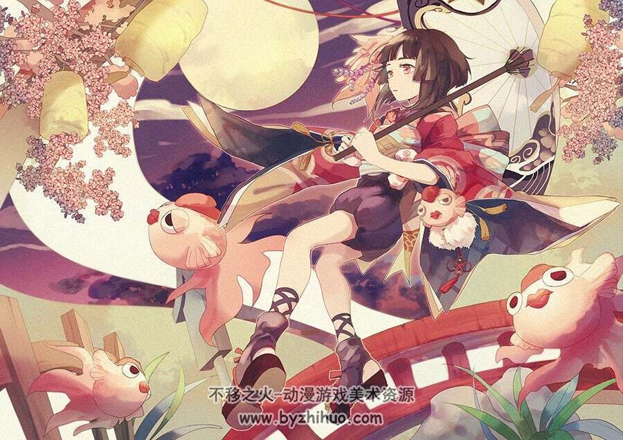 日系和风少女插画海报图集分享 708P