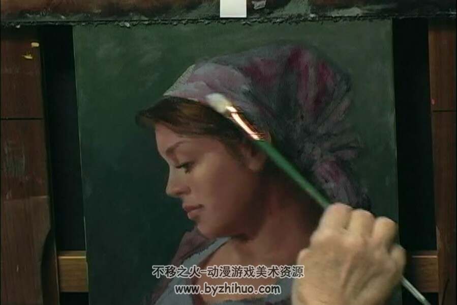 外国讲师 人物女性半身像油画绘制视频教程