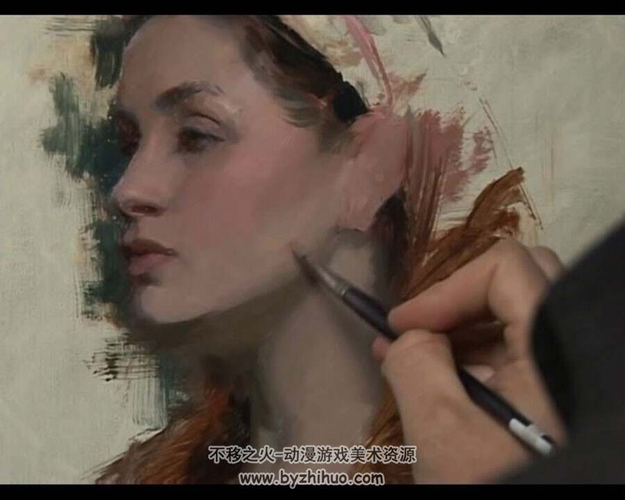 外国女头像油画绘画视频教学