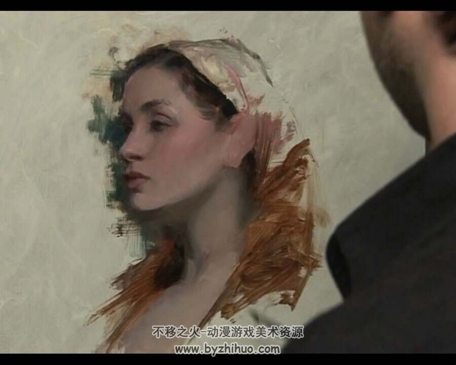 外国女头像油画绘画视频教学