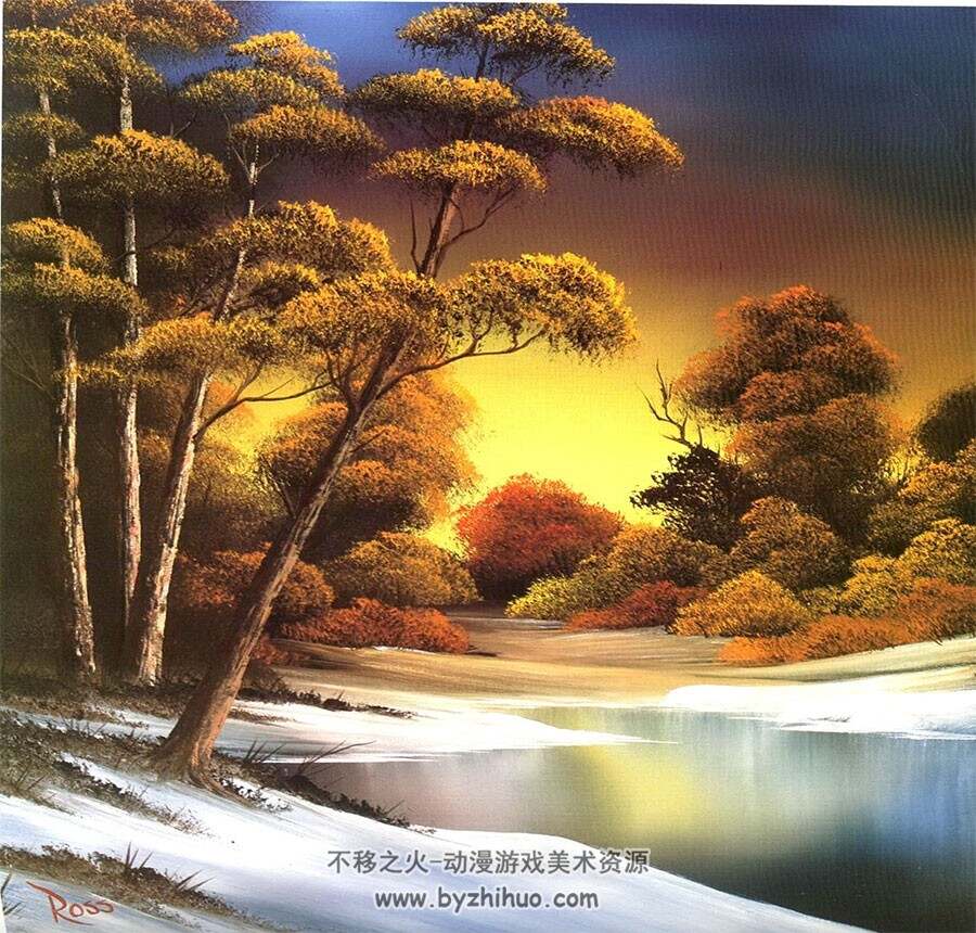 Bob Ross 风景油画绘画教程 61P