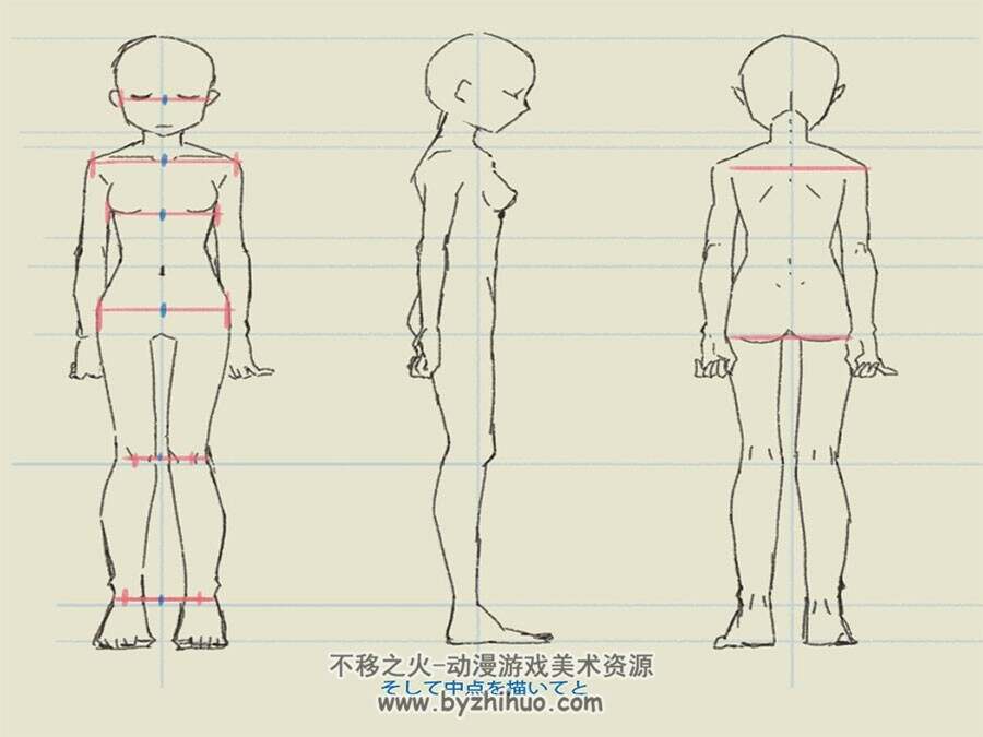 卡通角色身体结构比例参考图 25P