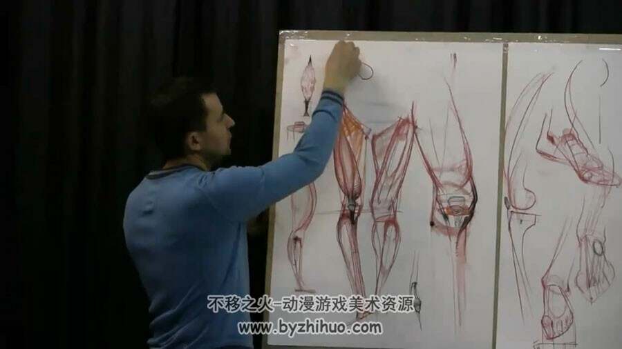 俄罗斯列宾美院高级讲师 人体结构解剖绘画视频教学